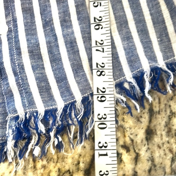 Anthro’s BeachLunchLounge,Striped-linen Frayed-Hem,Button-down Shirt,EUC,size XL - Picture 13 of 14
